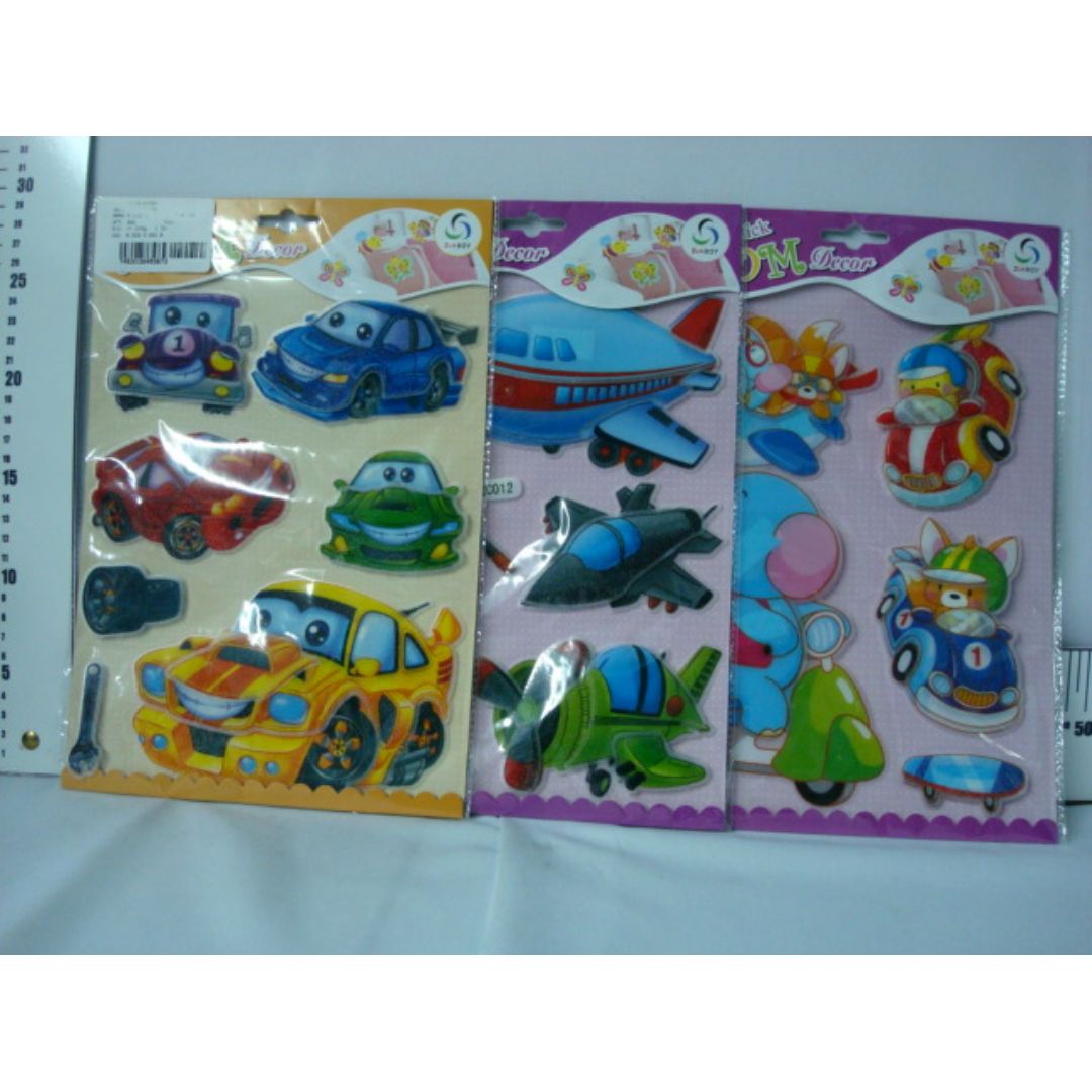 STICKERS 3D AUTOS Y AVIONES (F. 144 UNI)