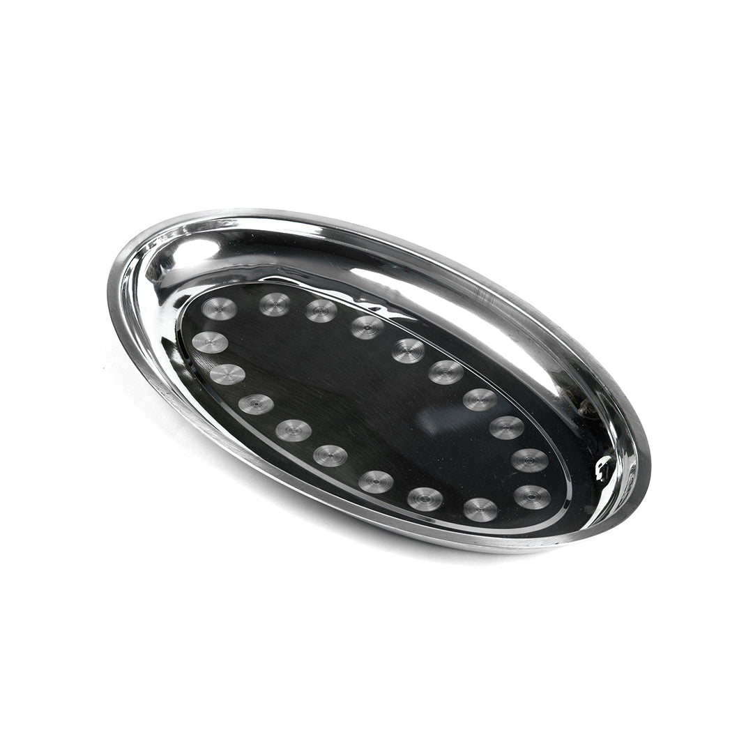 AZAFATE OVALADO DE ACERO INOXIDABLE 15.5" (F. 36 UNI)