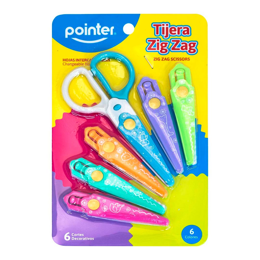 TIJERA ZIG ZAG POINTER 6 HOJAS INTERCAM. 5" (F. 216 SETS)
