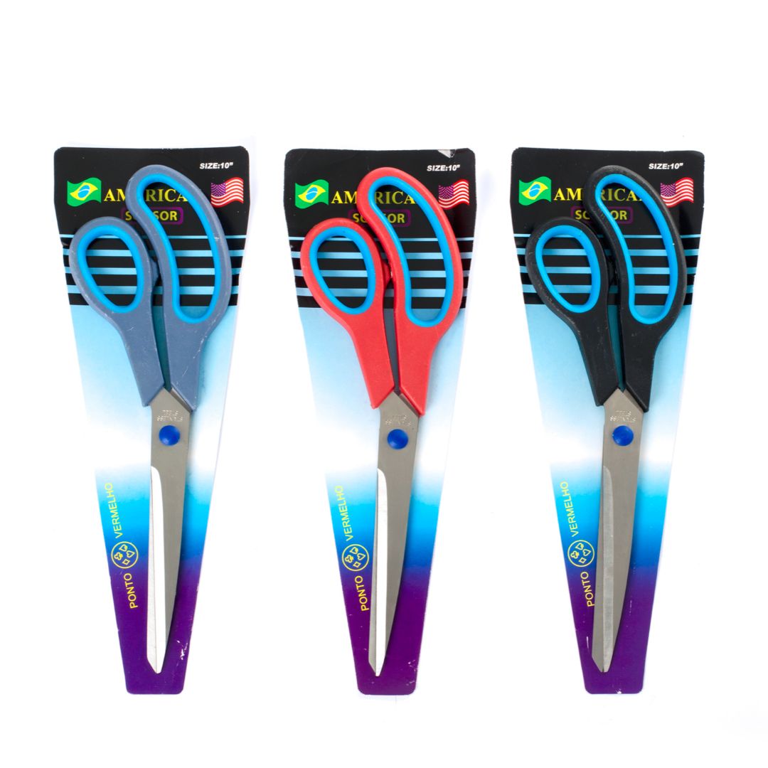 TIJERA AMERICAN SCISSOR 10" CON GRIP 3 COLORES (F. 20 DOC)