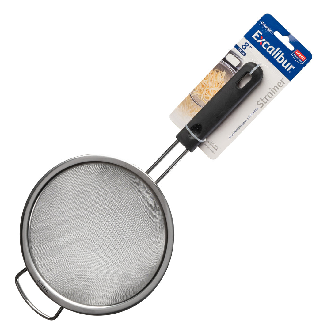 COLADOR EXCALIBUR DE ACERO INOXIDABLE 8" (F. 48 PZA)