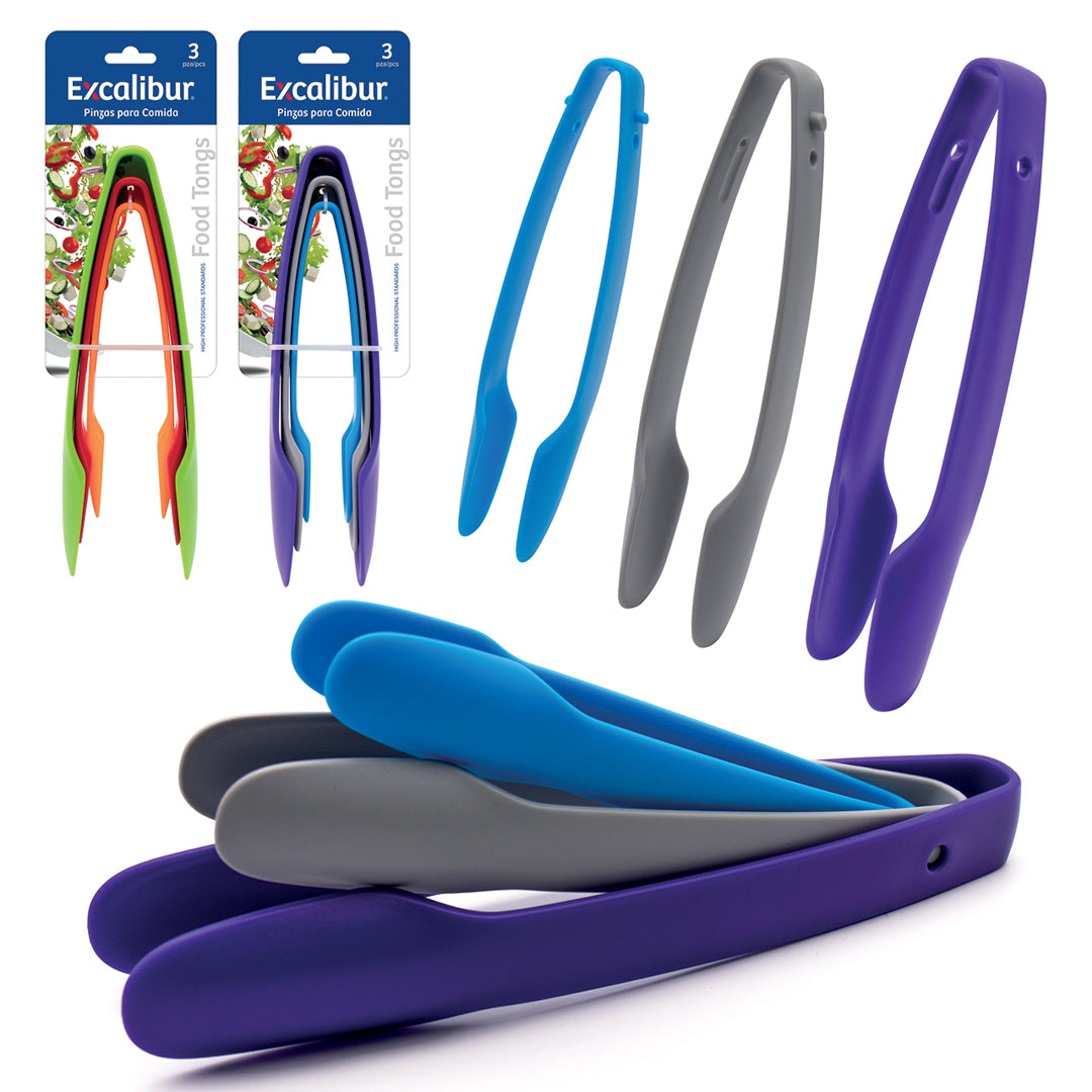 SET DE PINZAS P/COMIDA EXCALIBUR BX3 PCS COL. (F. 72 PZA)