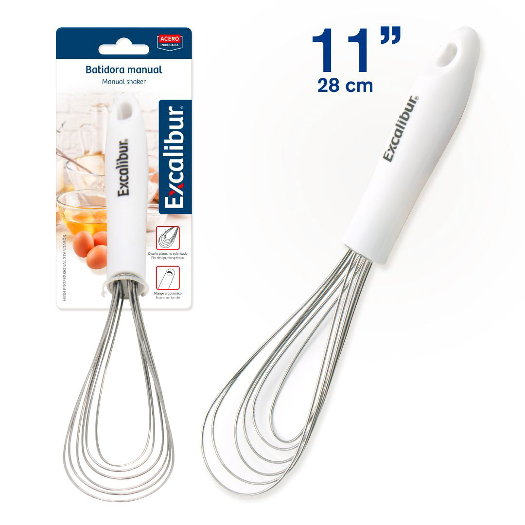 BATIDORA MANUAL EXCALIBUR 11" MANGO BLANCO (F. 60 PZAS)