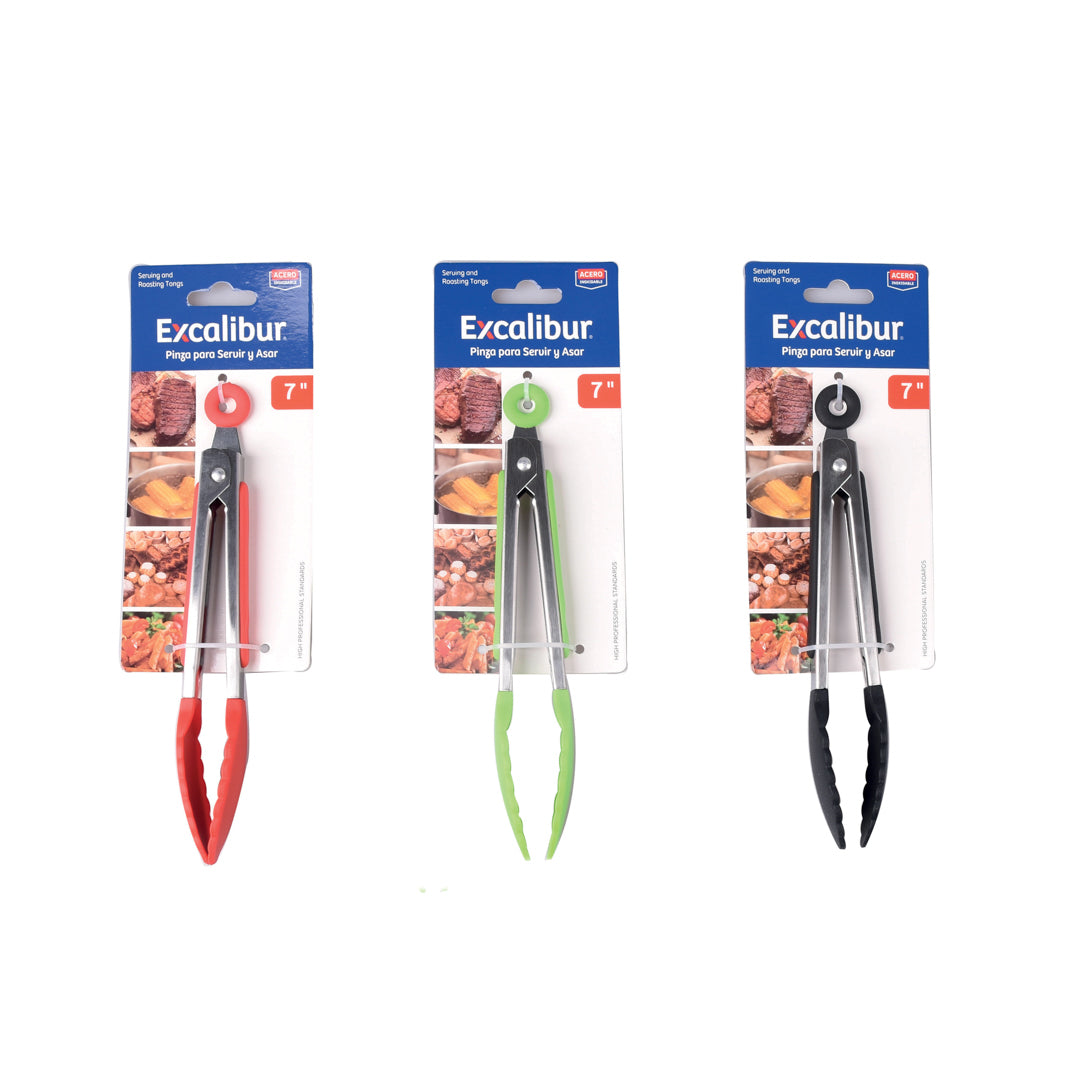 TENAZA P/SERVIR EXCALIBUR 7" 3 COLORES  (F. 96 PZA)