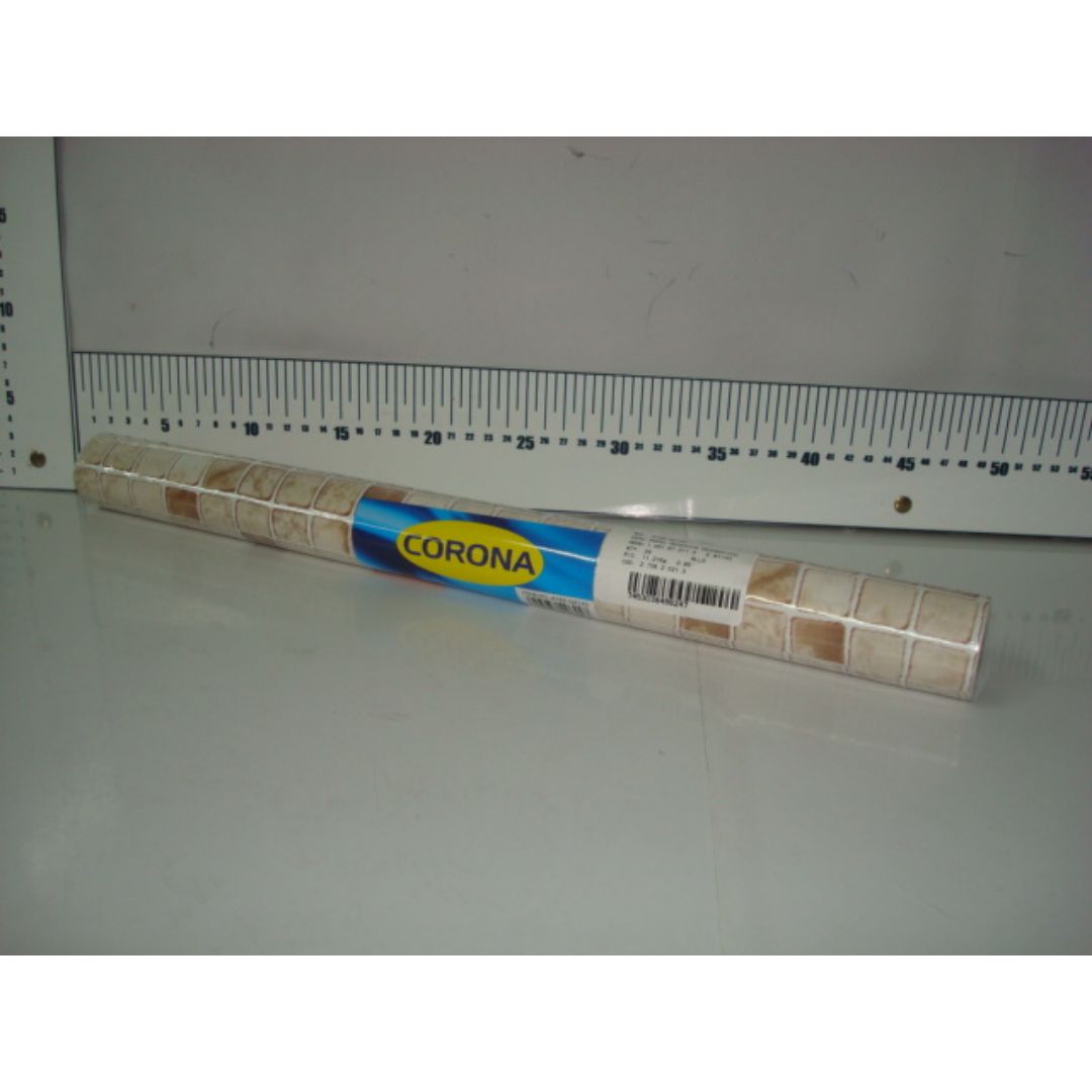 PAPEL ADHESIVO CORONA CUADROS BEIGE 5M (F. 25 UNI)