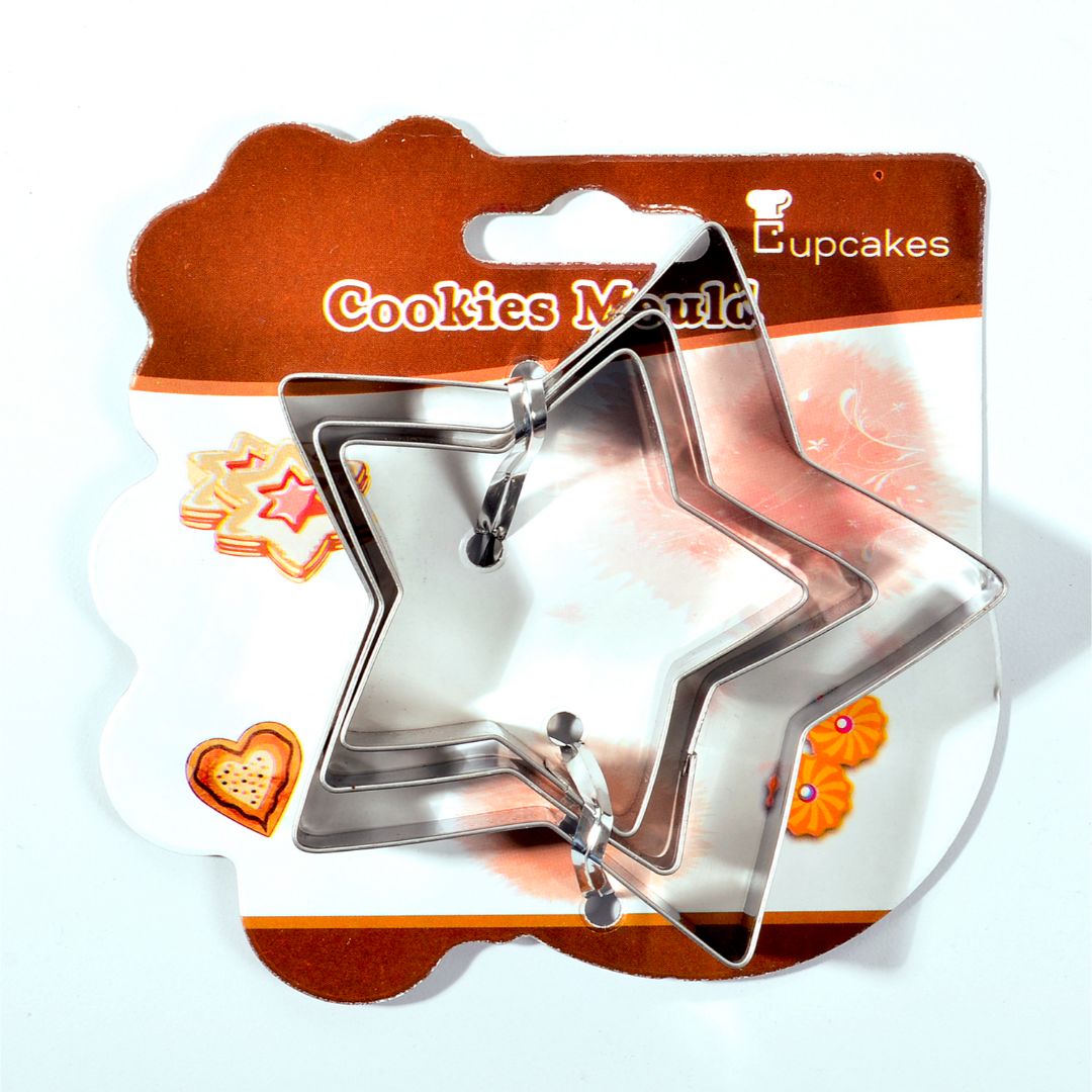 MOLDE P/GALLETA FORMA DE ESTRELLAS SETX3 (F. 288 SETS)