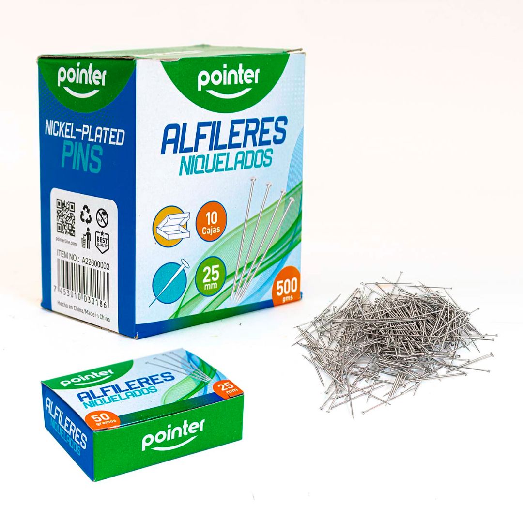 ALFILER NIQUELADO POINTER 25 MM 500 G (F. 50 BOX)