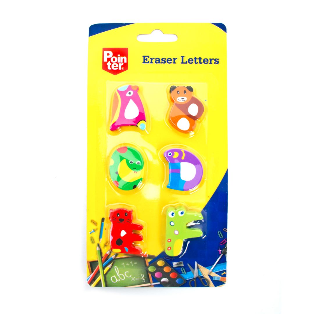 BORRADOR POINTER ANIMALES EN FORMA DE LETRAS BX6 (F. 120 SETS)