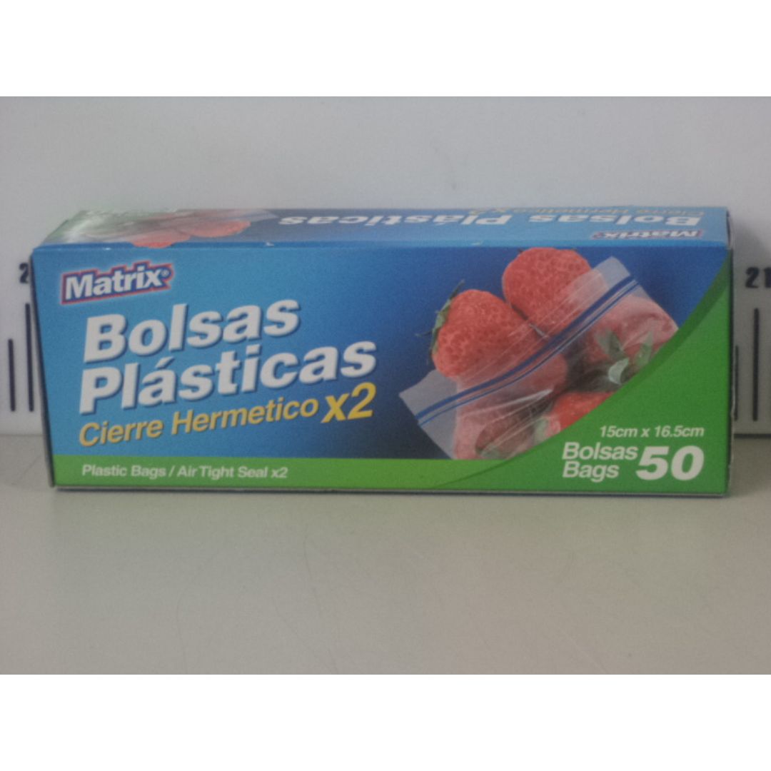 BOLSAS ZIPLOC MATRIX CX50 15X16.5CM (F. 72 BOX)