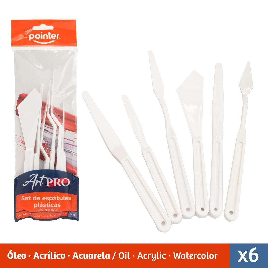 SET DE ESPATULAS POINTER PLASTICAS BX6 (F. 120 SETS)