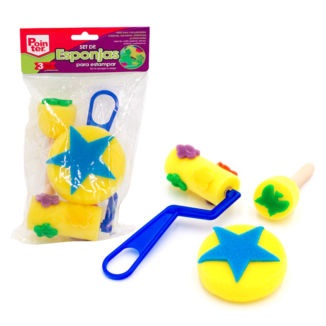 SET DE ESPONJAS POINTER PARA ESTAMPAR 3 PIEZAS (F. 120 SETS)