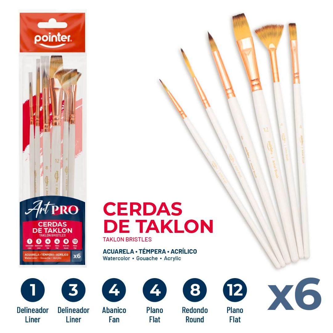 SET DE PINCELES POINTER ART PRO BX6 (F. 144 SETS)