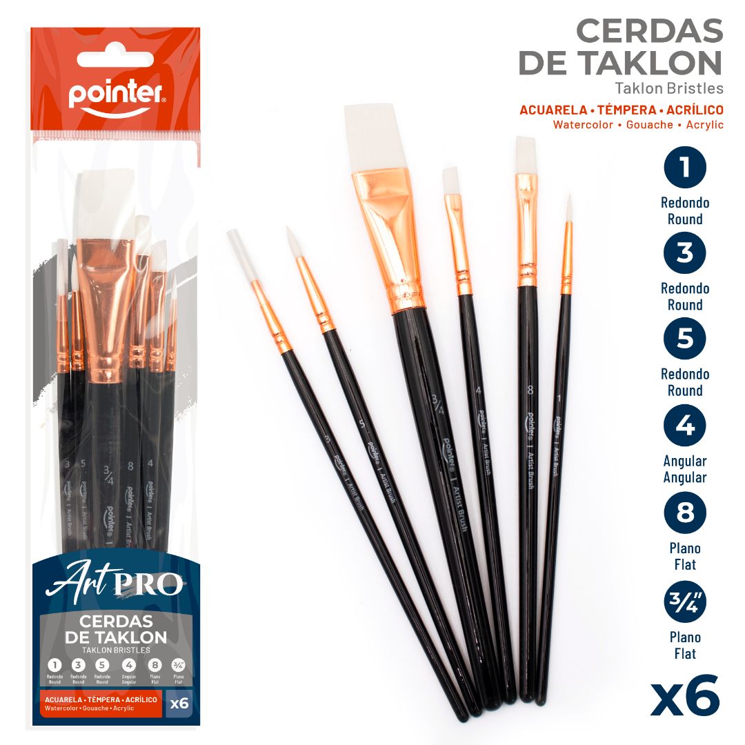 SET DE PINCELES POINTER ART PRO BX6 (F. 120 SETS)