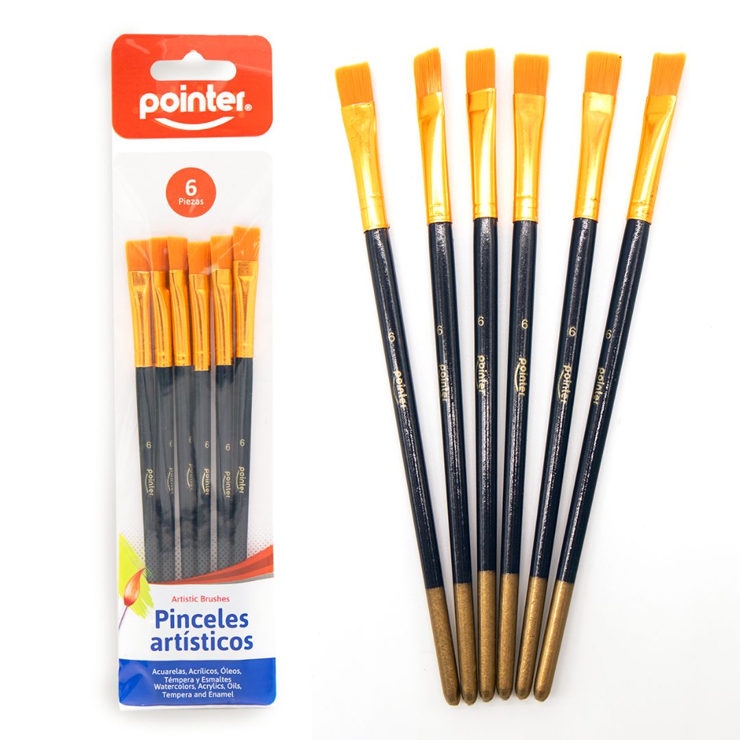 PINCEL POINTER PLANO #6 BX6 (F. 144 SETS)