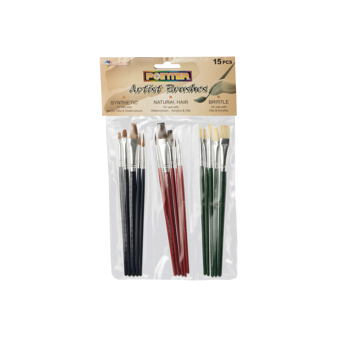SET DE PINCELES POINTER CERDA NATURAL Y SINTETICA BX15 (F. 72 SETS)