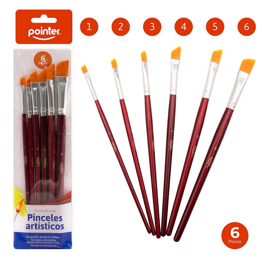 SET DE PINCELES POINTER ANGULARES BX6 (F. 144 SETS)