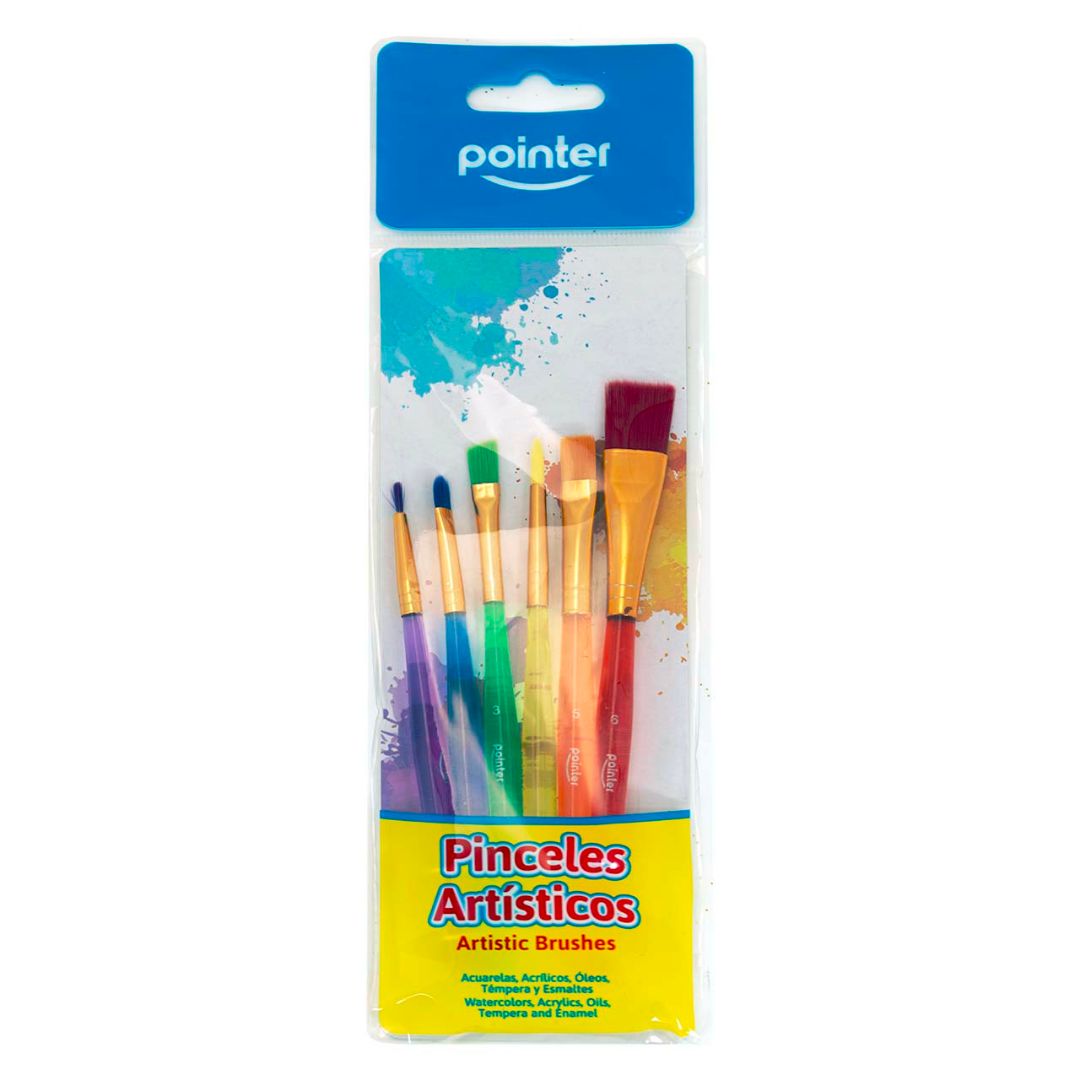SET DE PINCELES POINTER DE COLORES BX6 (F. 240 SETS)