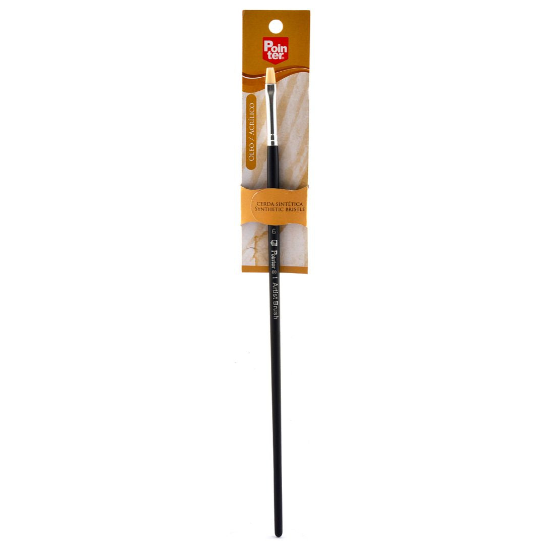 PINCEL POINTER CERDA SINTETICA NEGRO PLANO #6 BLISX1 (F. 240 UNI)