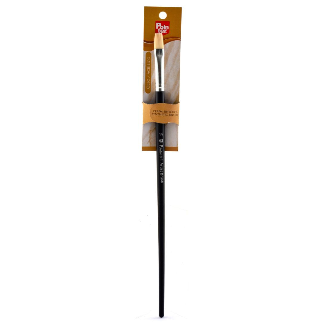 PINCEL POINTER CERDA SINTETICA NEGRO PLANO #14 BLISX1 (F. 120 UNI)