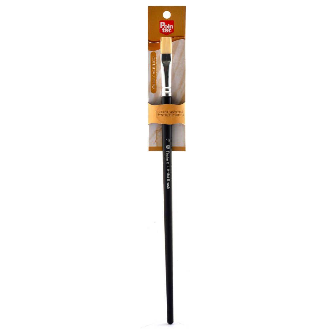 PINCEL POINTER CERDA SINTETICA NEGRO PLANO #16 BLISX1 (F. 120 UNI)