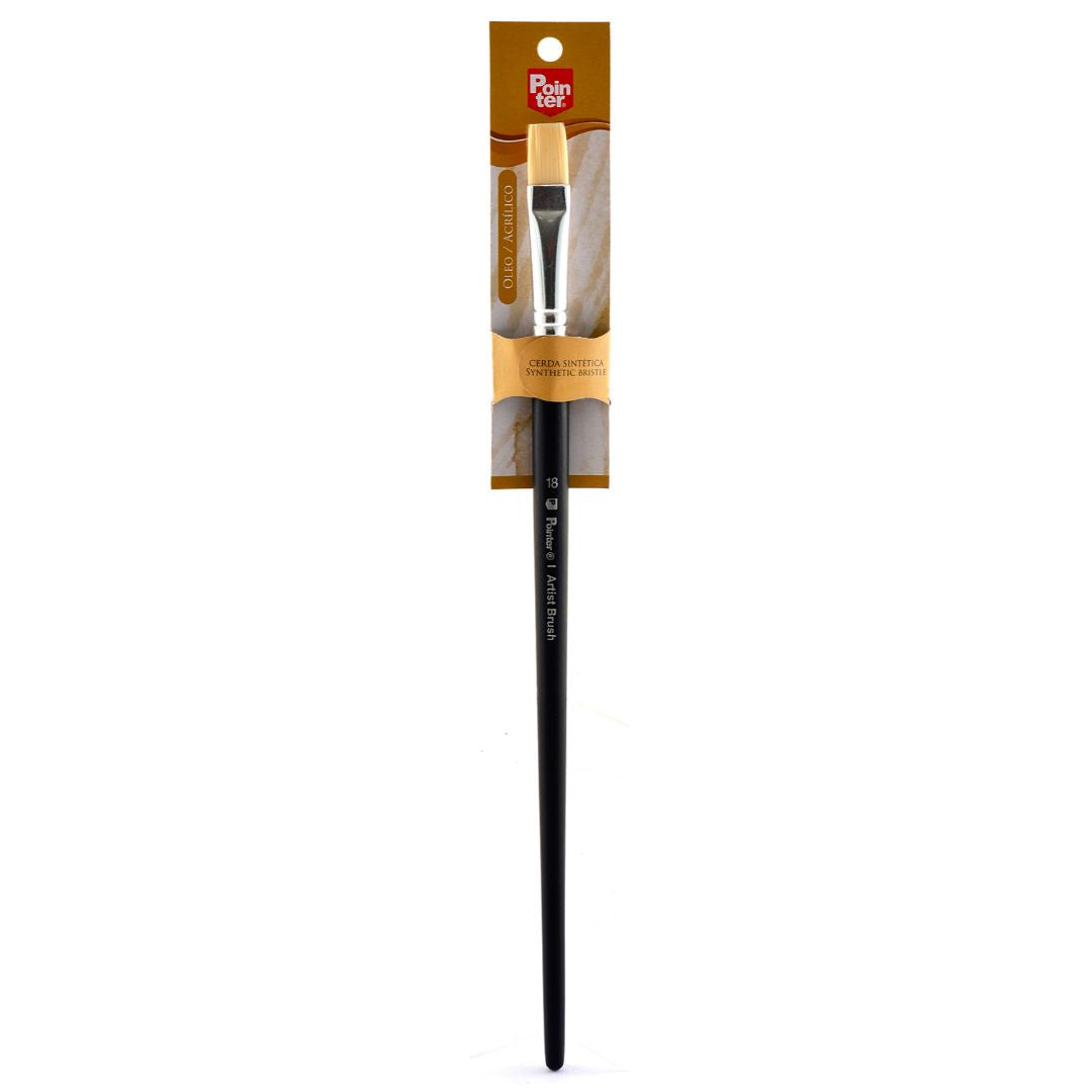PINCEL POINTER CERDA SINTETICA NEGRO PLANO #18 BLISX1 (F. 120 UNI)