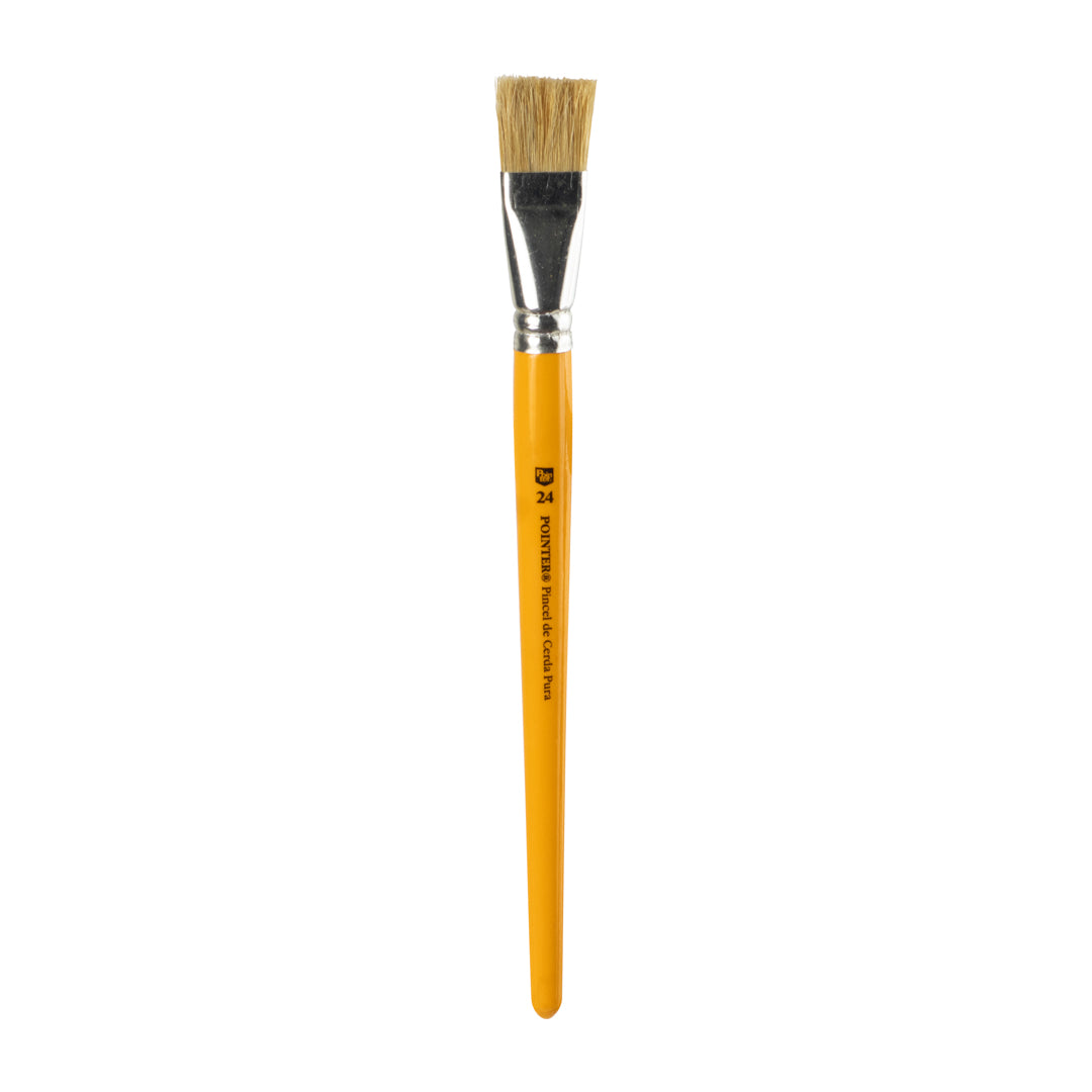 PINCEL POINTER CERDA NATURAL AMARILLO PLANO #24 CX12 (F. 25 DOC)