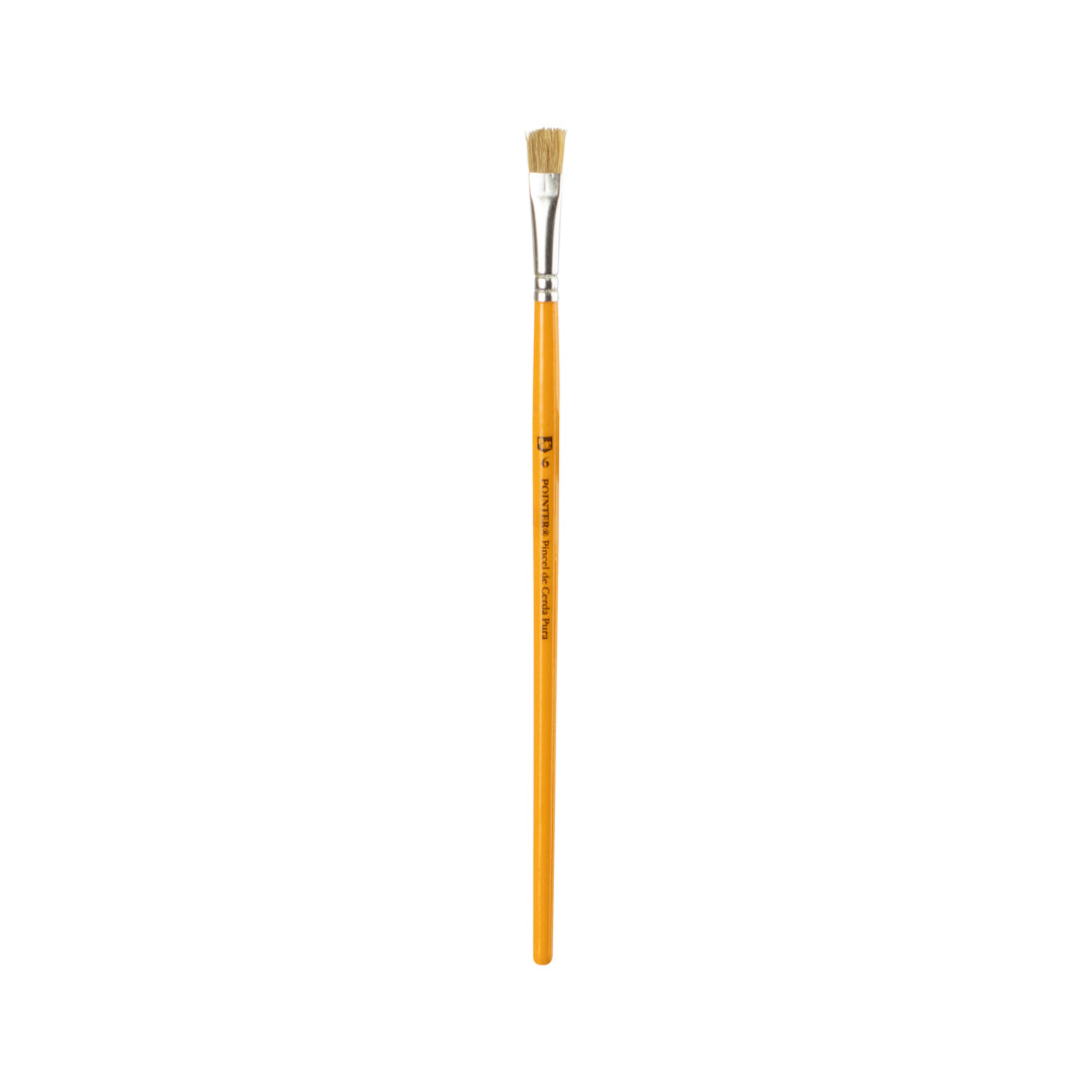 PINCEL POINTER CERDA NATURAL AMARILLO PLANO #6 CX12 (F. 50 DOC)