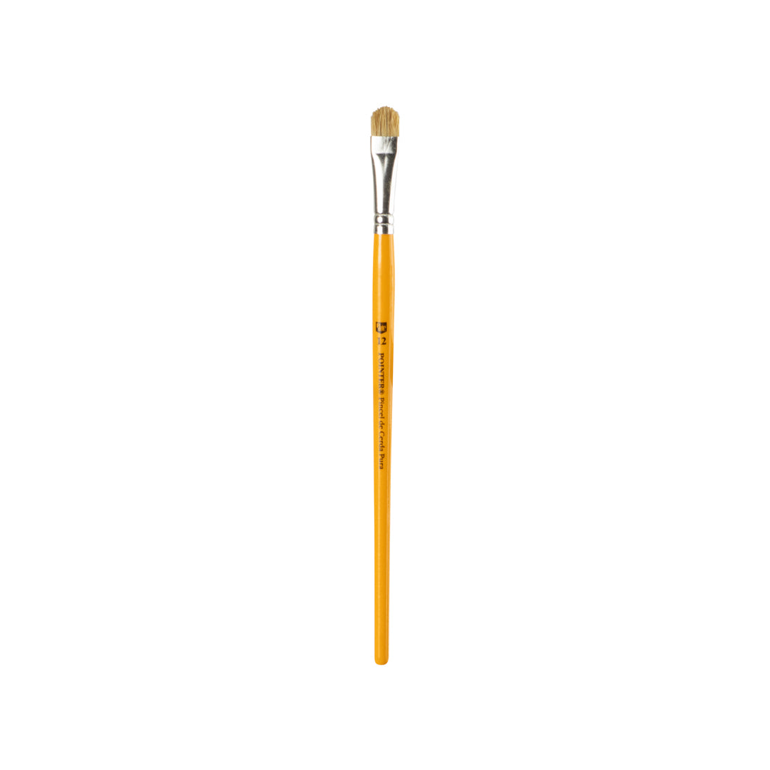 PINCEL AMARILLO POINTER LENGUA DE GATO CERDA NATURAL #12  CX12 (F. 50 DOC)