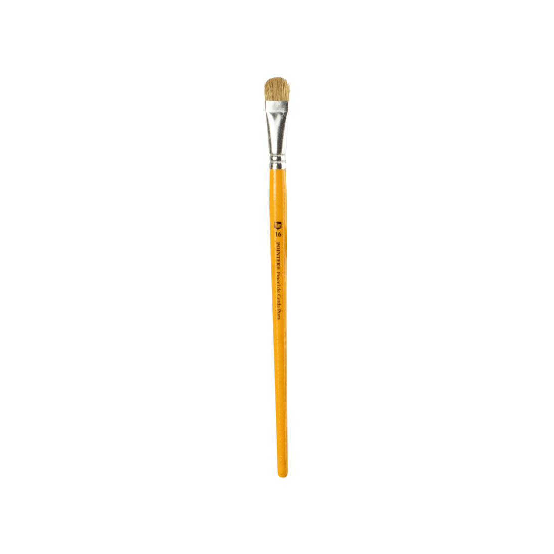 PINCEL AMARILLO POINTER LENGUA DE GATO CERDA NATURAL #16 CX12 (F. 50 DOC)
