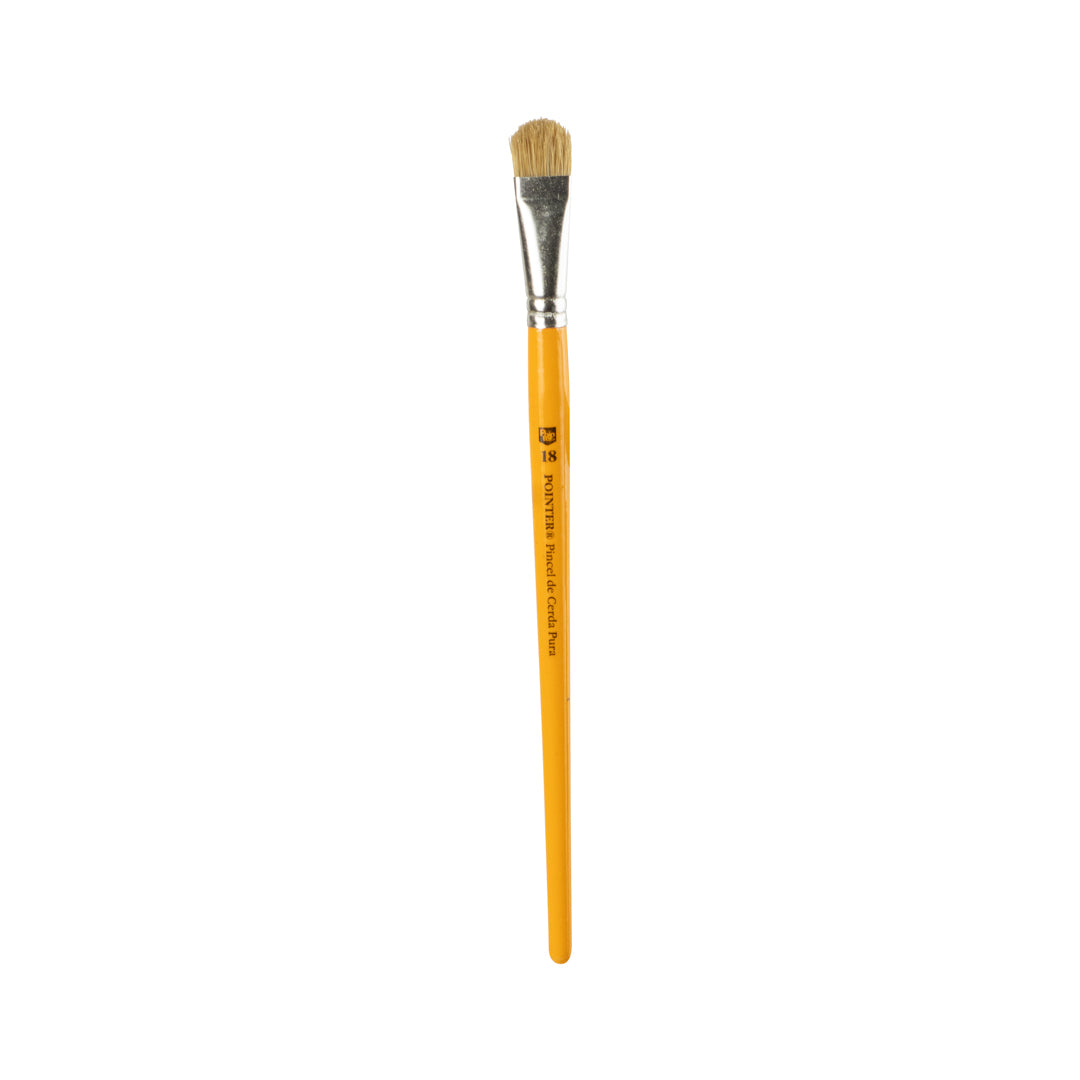 PINCEL AMARILLO POINTER LENGUA DE GATO CERDA NATURAL #18 CX12 (F. 50 DOC)