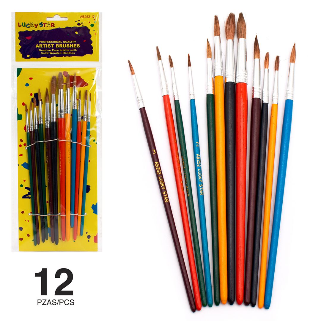 SET DE PINCEL LUCKYSTAR REDONDO #1 AL #12 (F. 240 SETS)