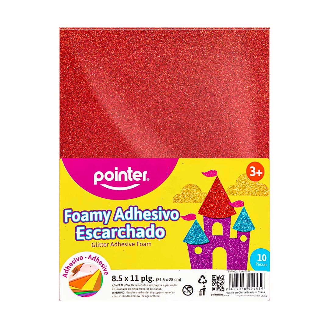 FOAMY C/ESCARCHA POINTER C/ADHESIVO ROJO PX10 CARTA (F. 60 PAQ)