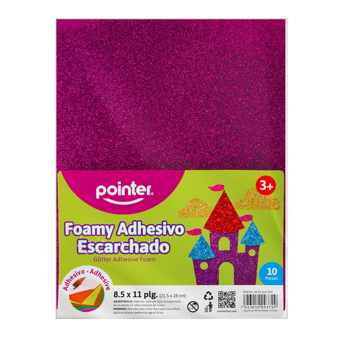 FOAMY C/ESCARCHA POINTER C/ADHESIVO MORADO PX10 CARTA (F. 60 PAQ)