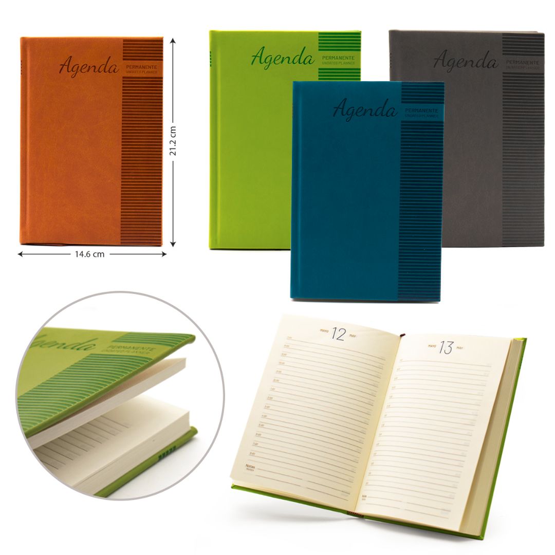 AGENDA PERMANENTE 14.6CMX21.3CM (F. 48 PZA)
