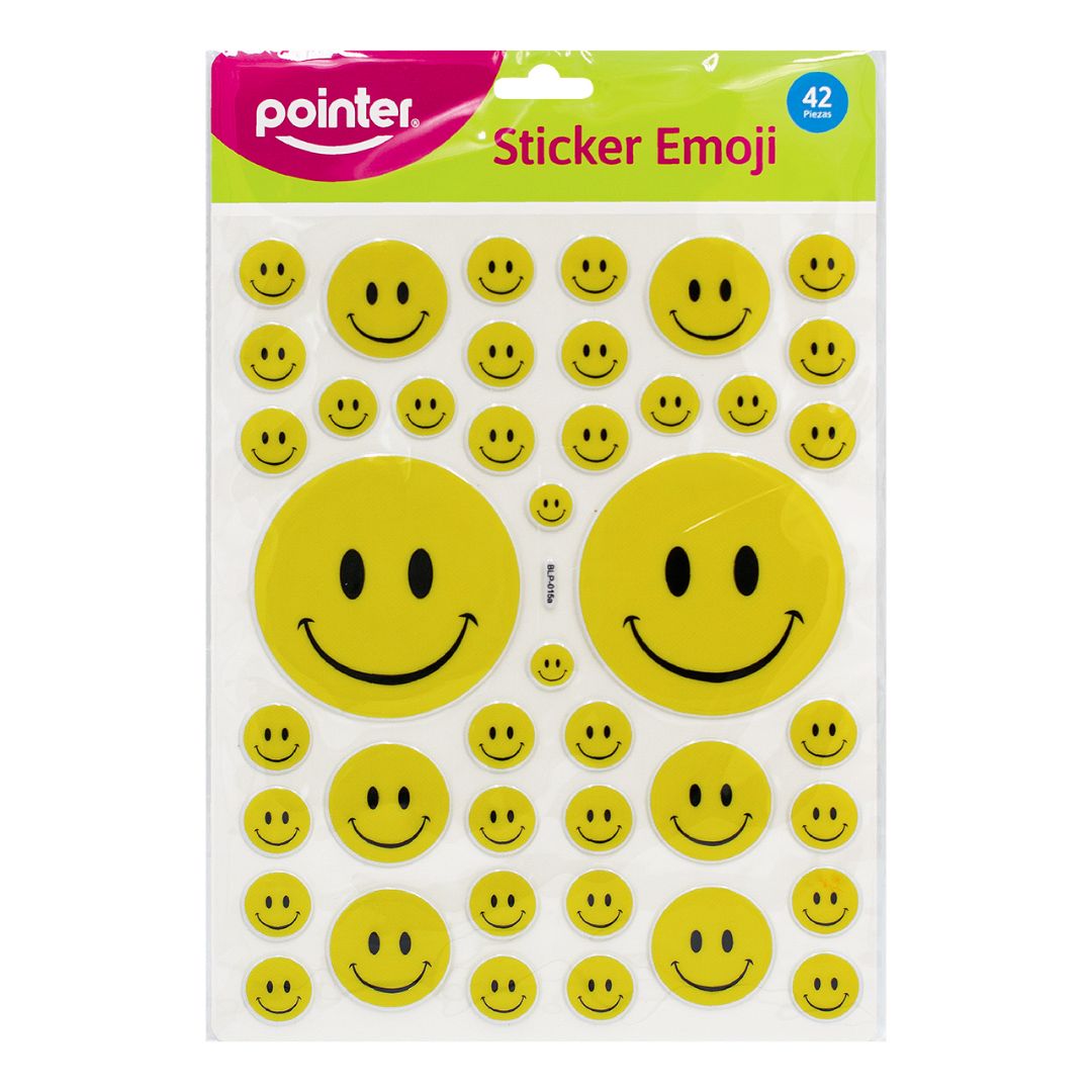 STICKERS POINTER CARITAS FELIZ BX42 DIF. TAMAÑOS (F. 144 SETS)