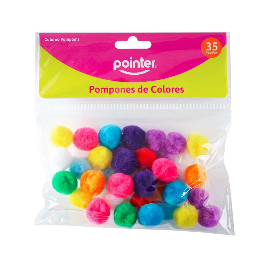 POMPONES POINTER DE COLORES BX35 2MM (F. 144 SETS)