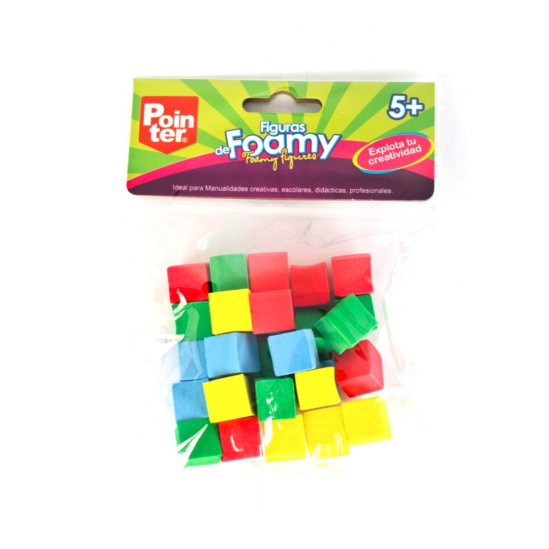 CUBOS DE FOAMY POINTER DE COLORES 1.5X1.5CM (F. 72 SETS)