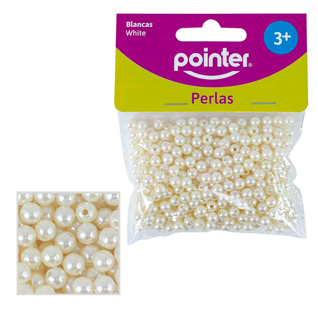 PERLAS PLASTICAS POINTER BLANCAS (F. 144 PZAS)