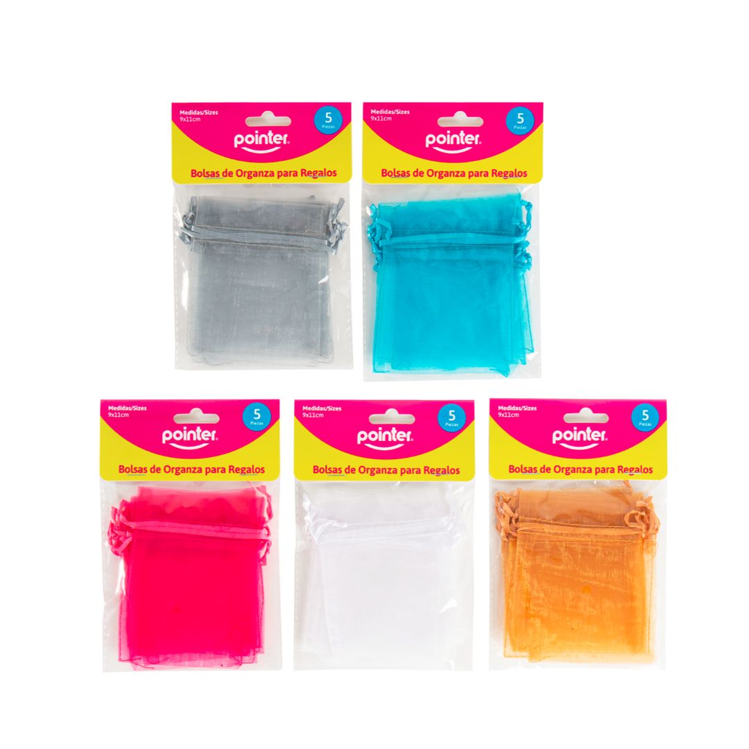 BOLSA DE ORGANZA POINTER BX5 5 COLORES (F. 240 SETS)