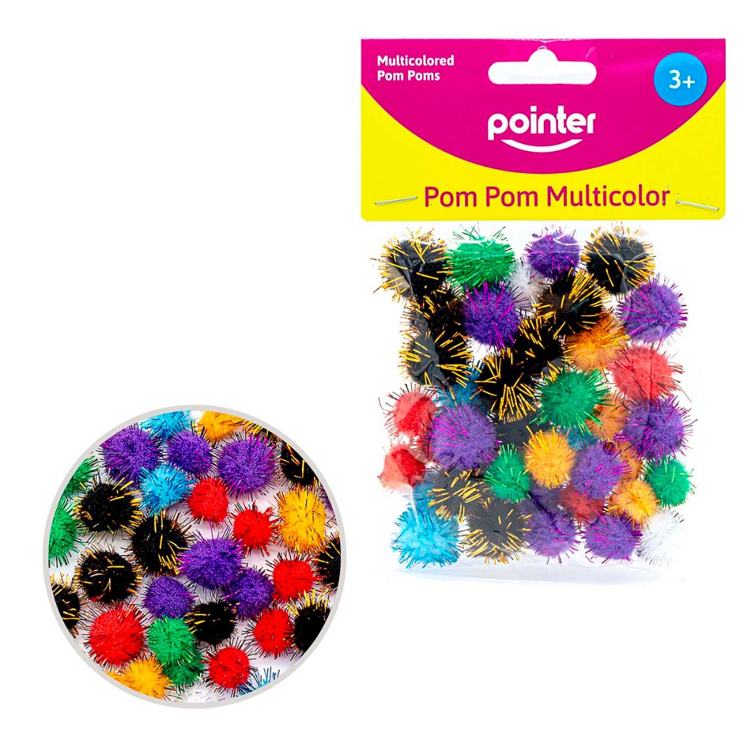 POMPONES POINTER C/HILOS METALIZADOS BX40 (F. 192 SETS)