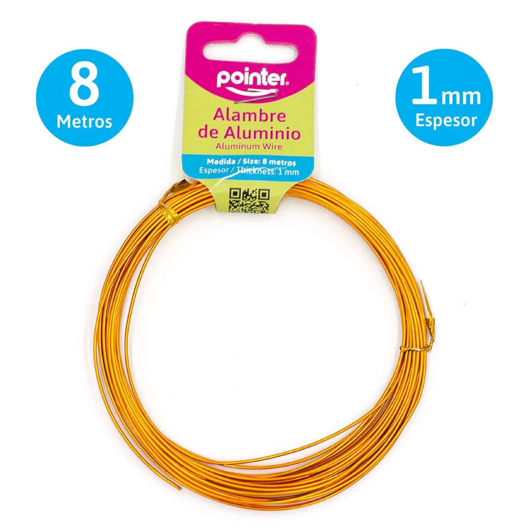 ALAMBRE DULCE POINTER DORADO 1MM X 8M (F. 240 SETS)
