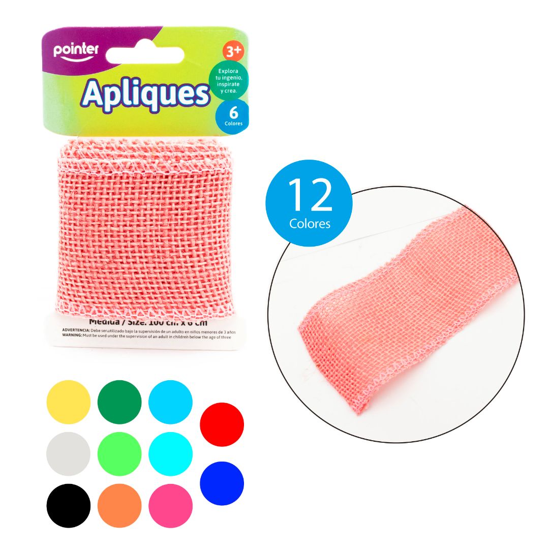 RAFIA POINTER DISEÑO TEJIDO 12 COL. ROLLO 1M X 6CM (F.144 SETS)