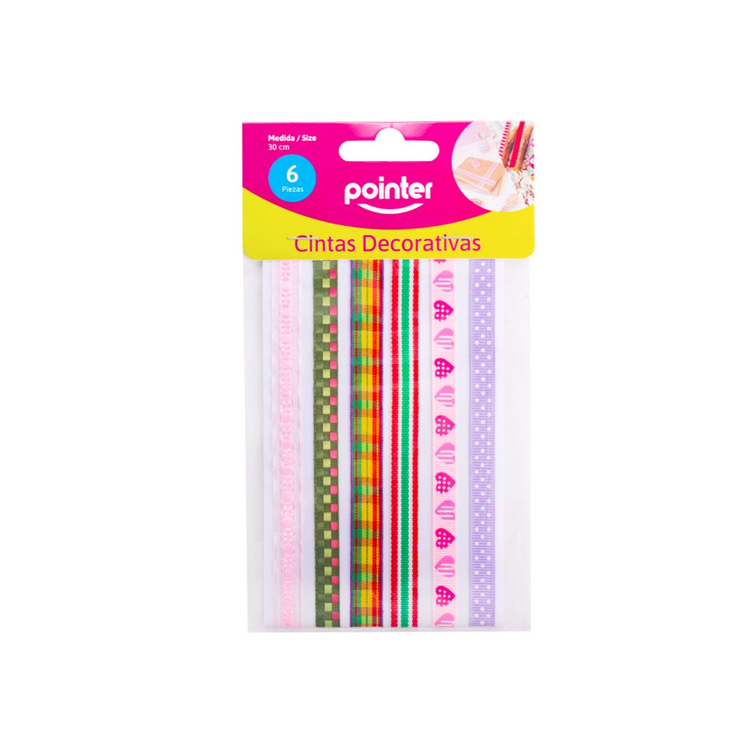 CINTA POINTER TELA DECORADA BLIS 6 TIRAS 1CMX30CM (F. 240 SETS)