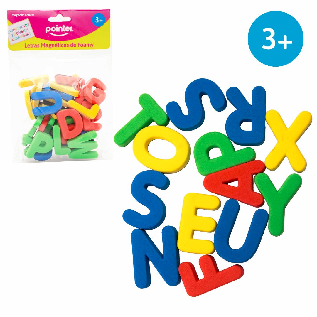 LETRAS DE FOAMY POINTER MAGNETICAS DE COLORES (F. 96 SETS)