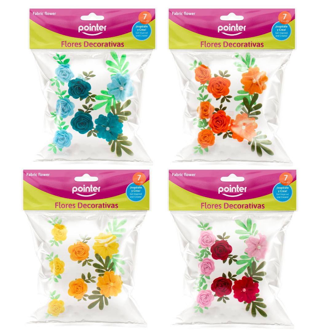 FLORES DECORATIVAS POINTER PX7 4 COL. (F. 144 SETS)