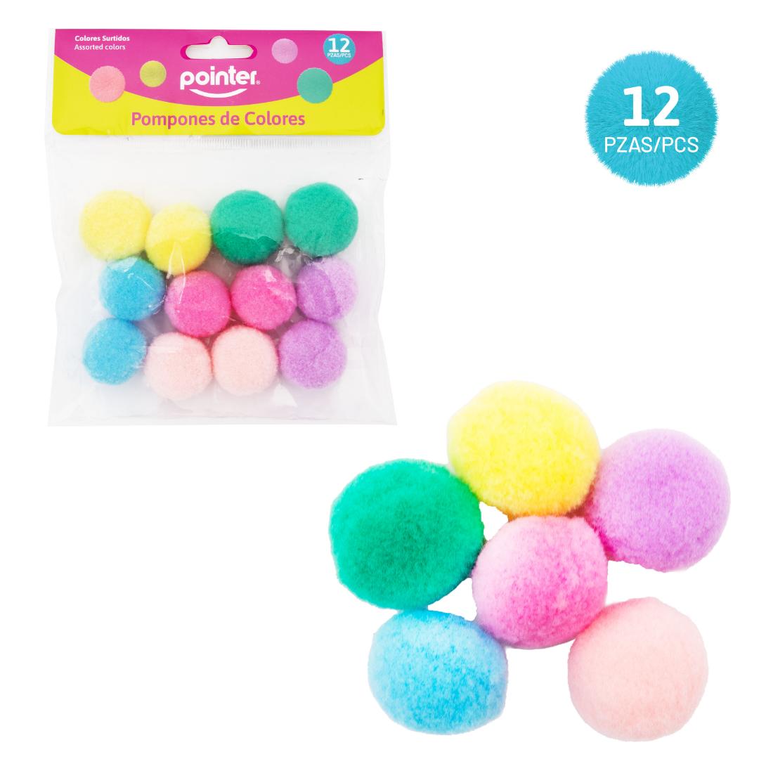 POMPONES POINTER 3CM BX12 COLORES SURTIDOS (F. 192 SETS)