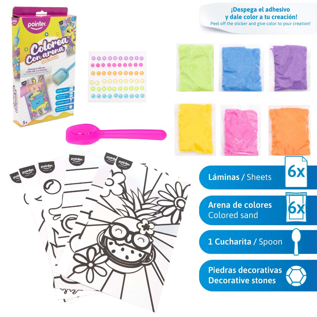 SET DE PINTURA POINTER CON ARENA 6 COLORES (F. 24 SETS)