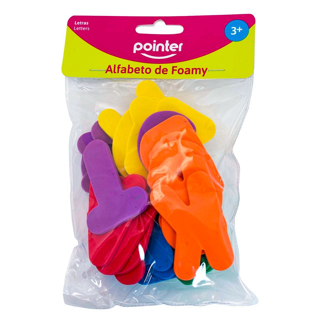 ABECEDARIO DE FOAMY POINTER COLORES SURTIDOS 7.5CM (F. 96 SETS)