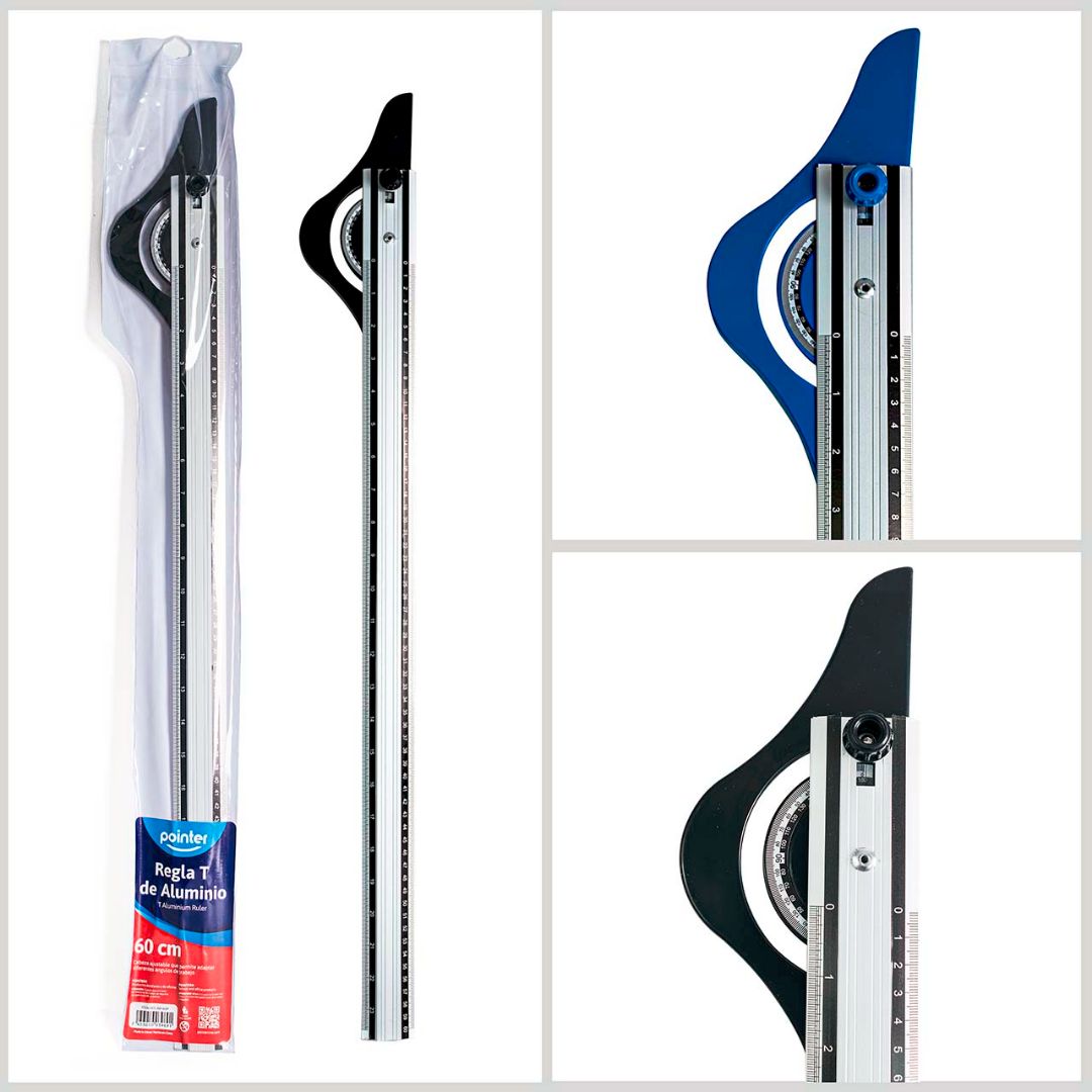 REGLA T POINTER DE ALUMINIO AJUSTABLE 60CM (F. 48 UNI)