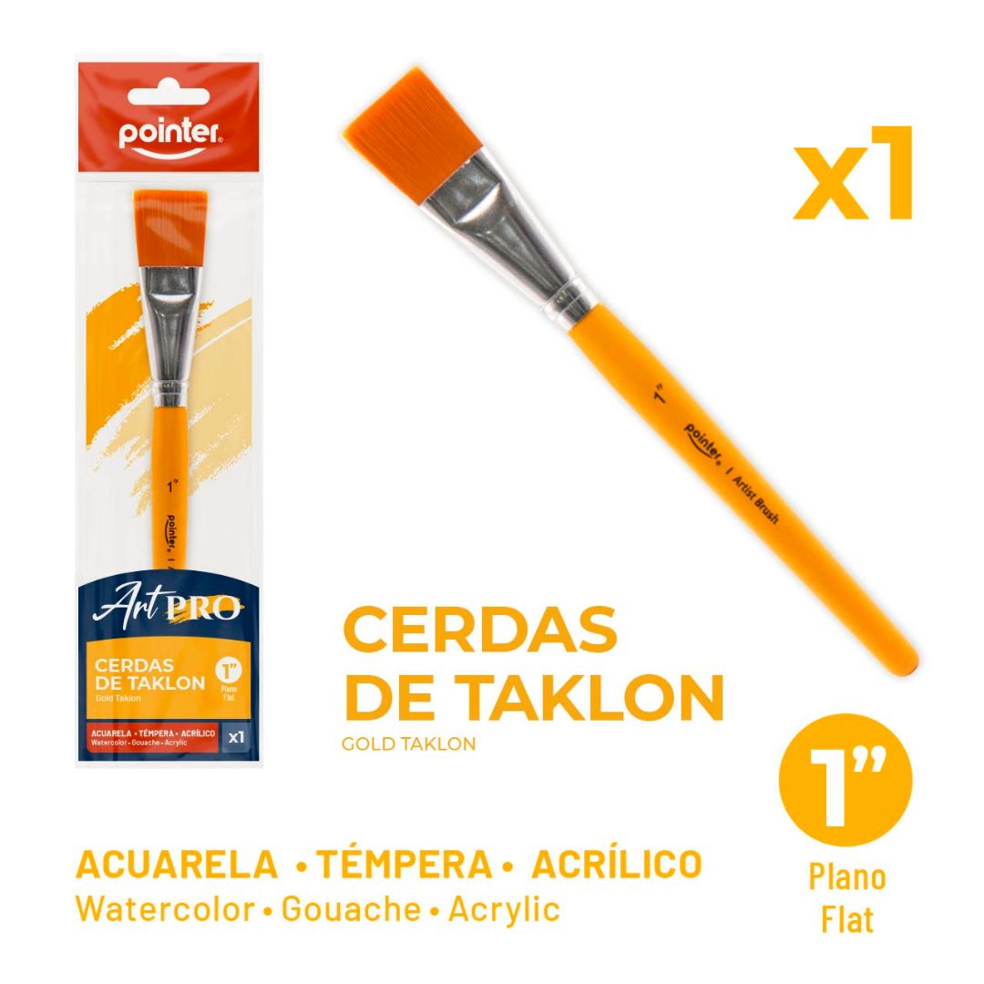 PINCEL POINTER ART PRO CERDAS DE TAKLON PLANO 1" (F. 288 SETS)